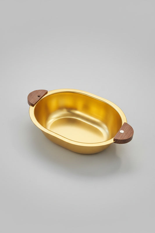 Premium Gold Oval Serving Bowl