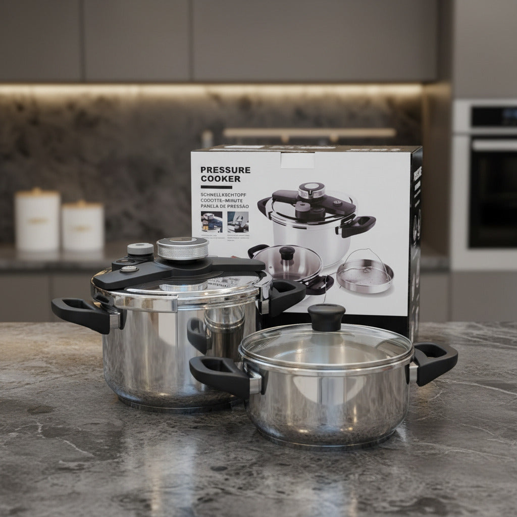 Premium Stainless Steel Pressure Cooker Combo Set