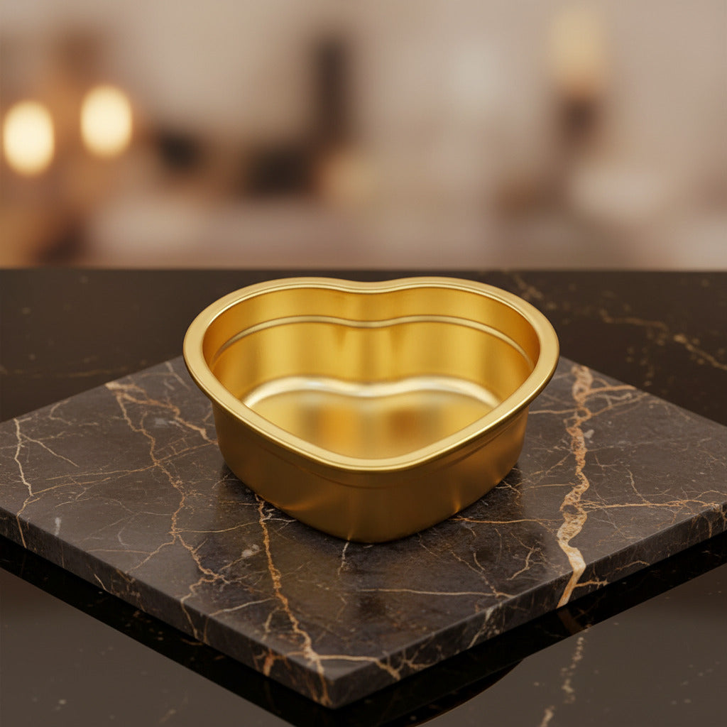 Golden Stainless Steel Heart-Shaped Baking Molds