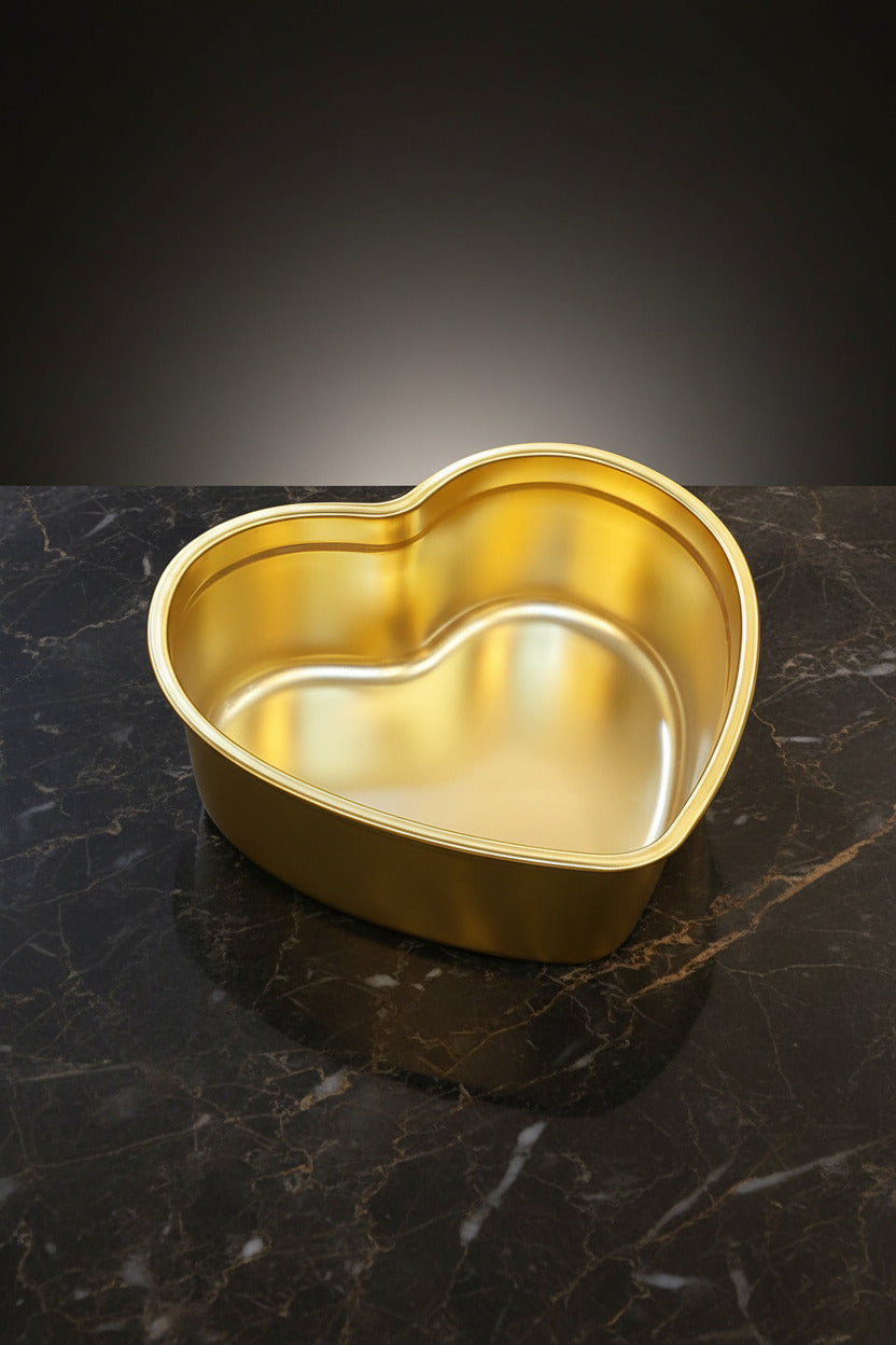 Golden Stainless Steel Heart-Shaped Baking Molds