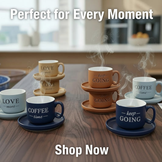The Daily Brew 4-Piece Pastel Espresso & Coffee Set