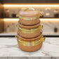 3-Piece Premium Wood-Grain Hotpot Set with Gold Accents