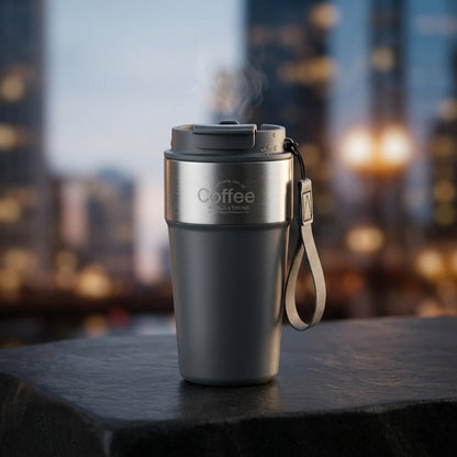 Dual-Sip Stainless Steel Travel Coffee Mug
