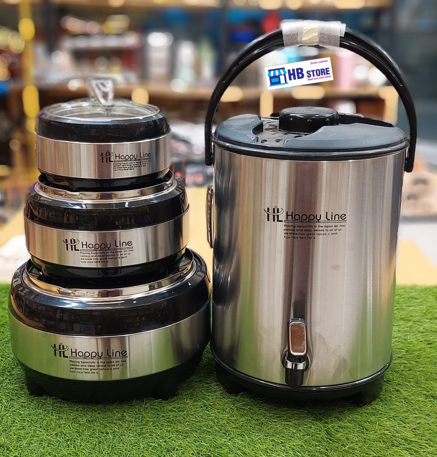 Happy Line 4-Piece Premium Insulated Stainless Steel Serving Set