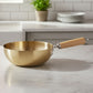 Premium Golden Wok Pan with Wooden Handle
