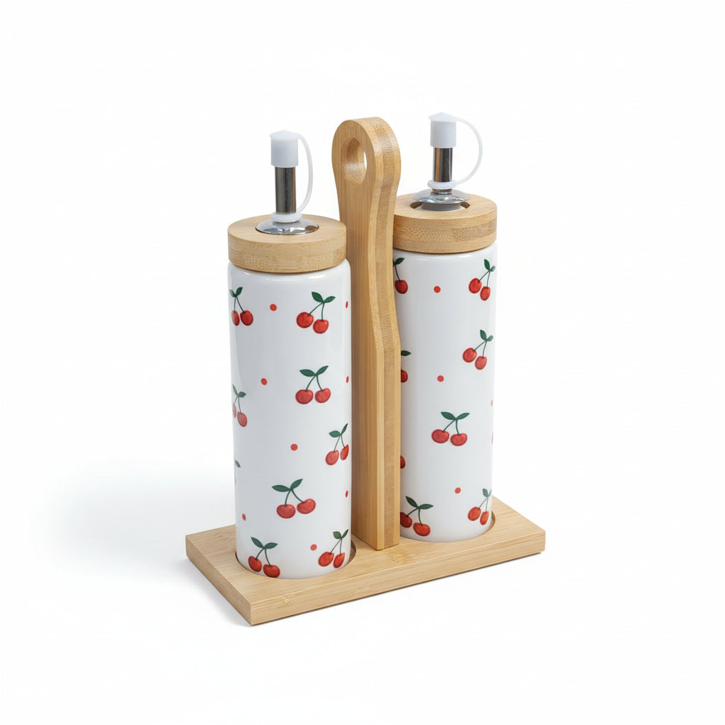 Cherry Pattern Ceramic Dining Accessories