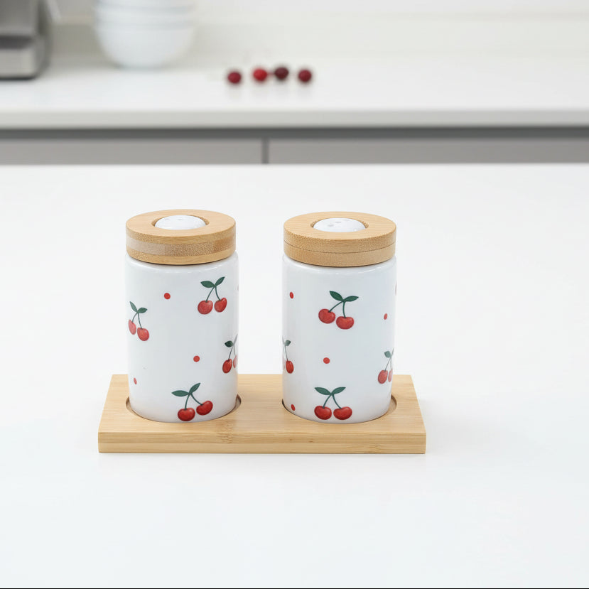 Cherry Pattern Ceramic Dining Accessories