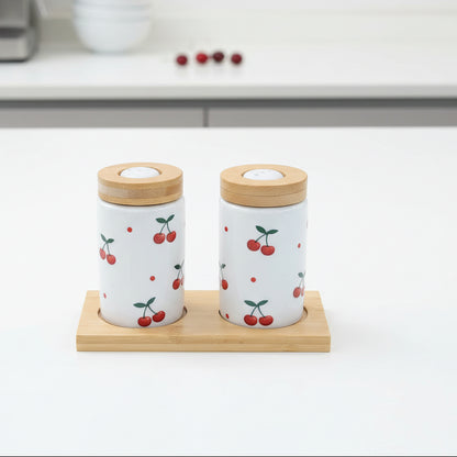 Cherry Pattern Ceramic Dining Accessories