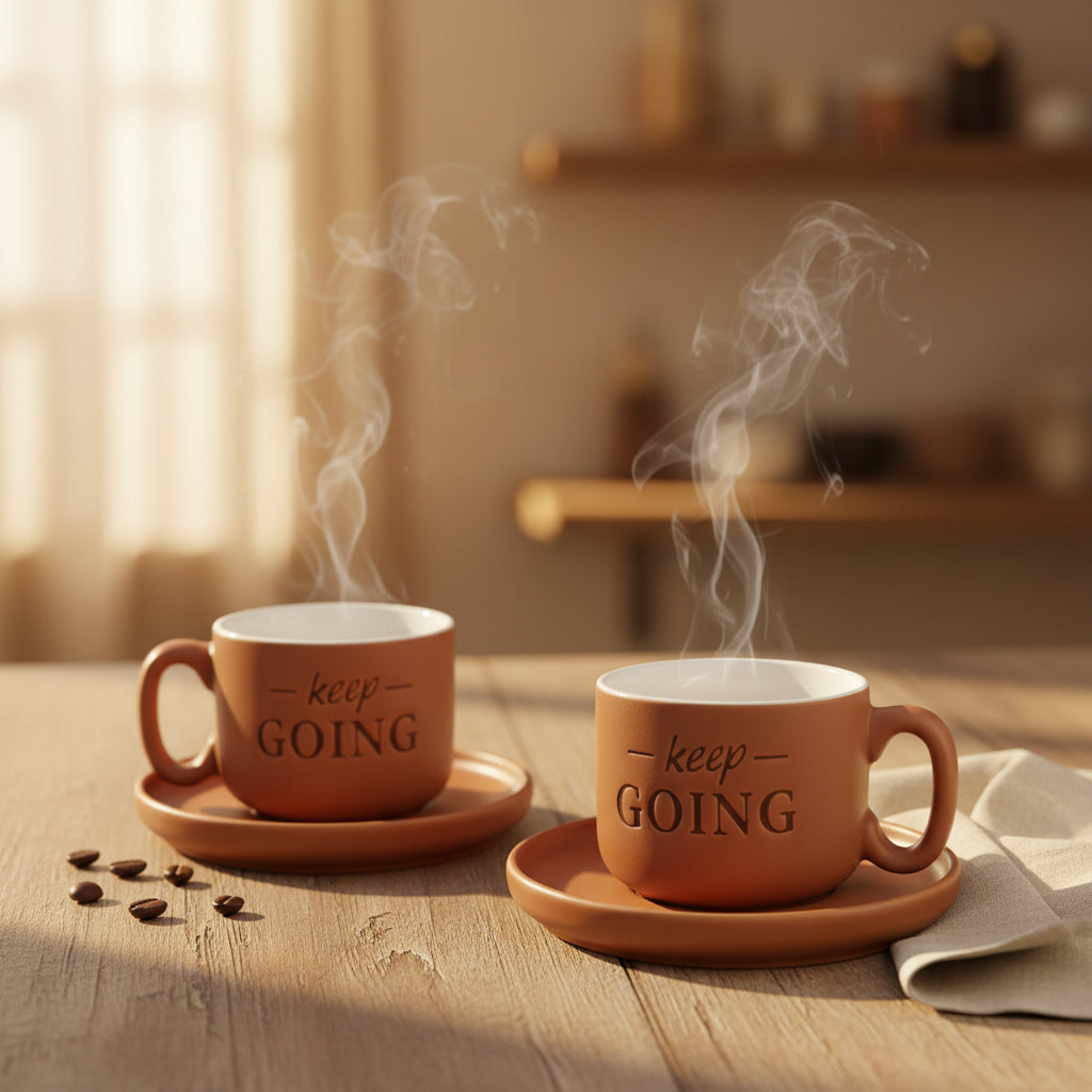 The Daily Brew 4-Piece Pastel Espresso & Coffee Set