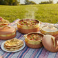 3-Piece Premium Wood-Grain Hotpot Set with Gold Accents