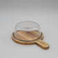 Premium Glass Serving Dish with Handled Bamboo Tray & Lid