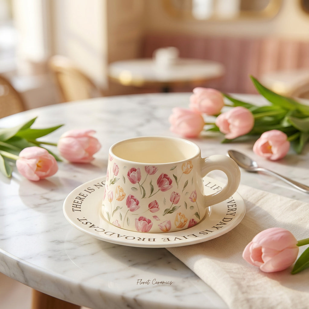 Midnight & Meadow Pastel Coffee Cup Set