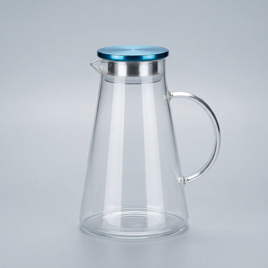 High Borosilicate Glass Pitcher with Integrated Filter Lid