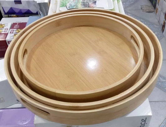 3Pcs Wooden Material Tray set