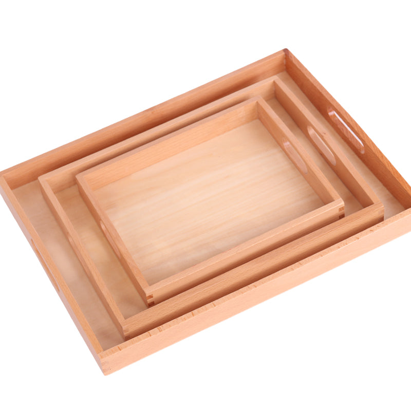 3Pcs Wooden Material Tray set