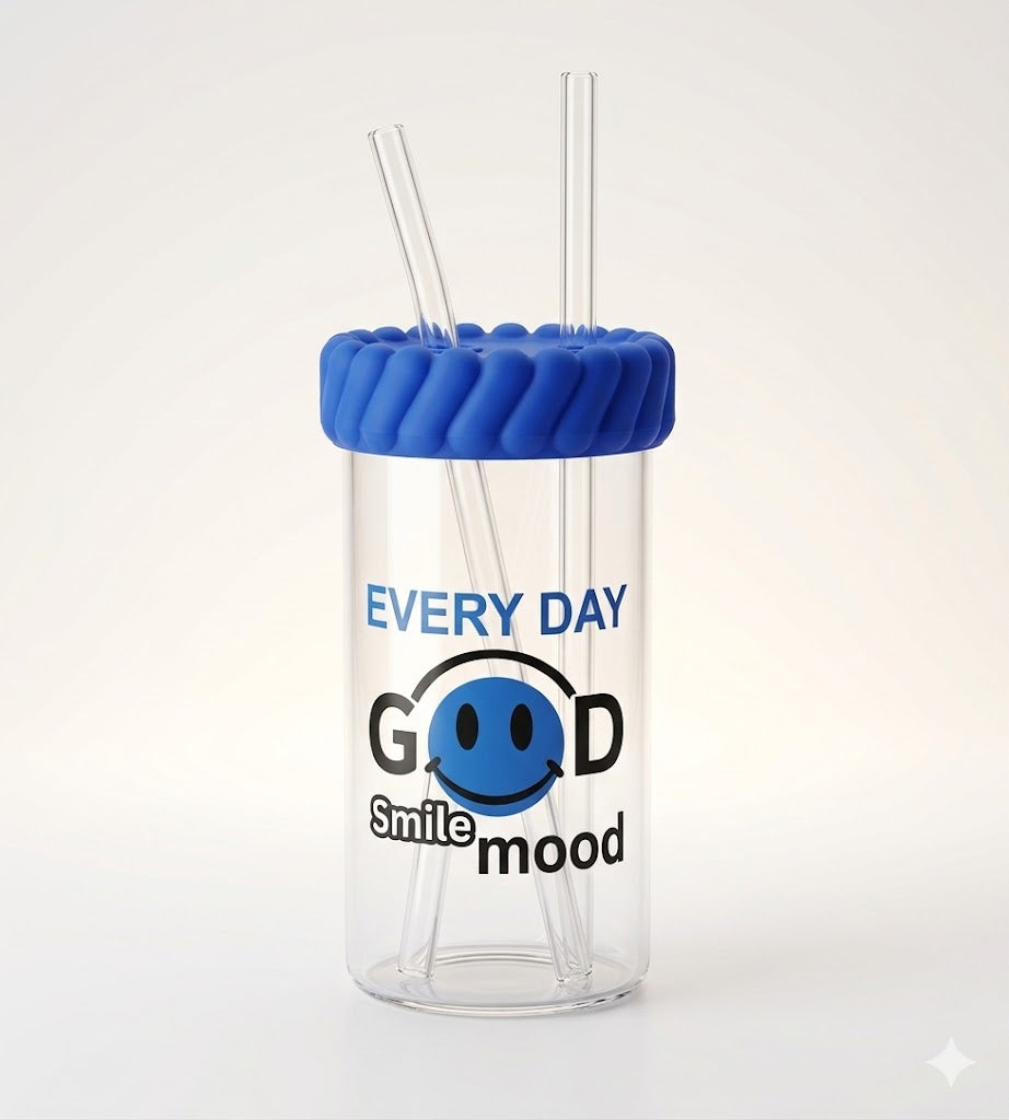 Cute Transparent Tumbler with Straw