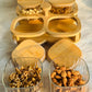 4Pcs Glass Jar Set With Wooden Rotate Stand