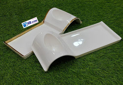 Set of 2 Elegant White Ceramic Snack/Tasting Plates