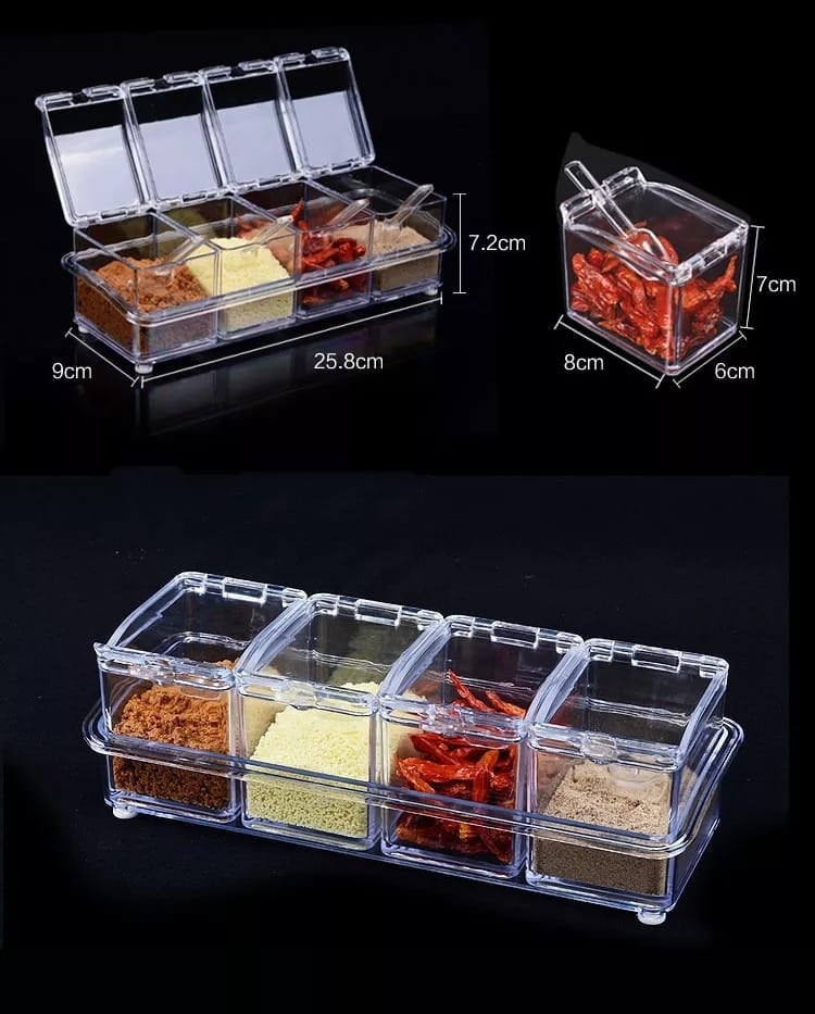 4 Partition Acrylic Masala Set