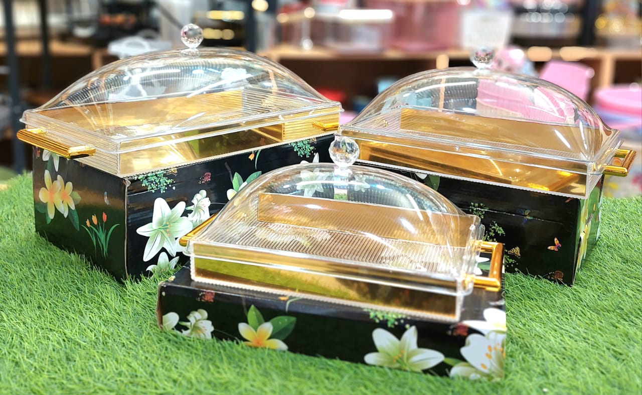 Crystal-Clarity Elegance: Premium Acrylic Dome Serving Tray”