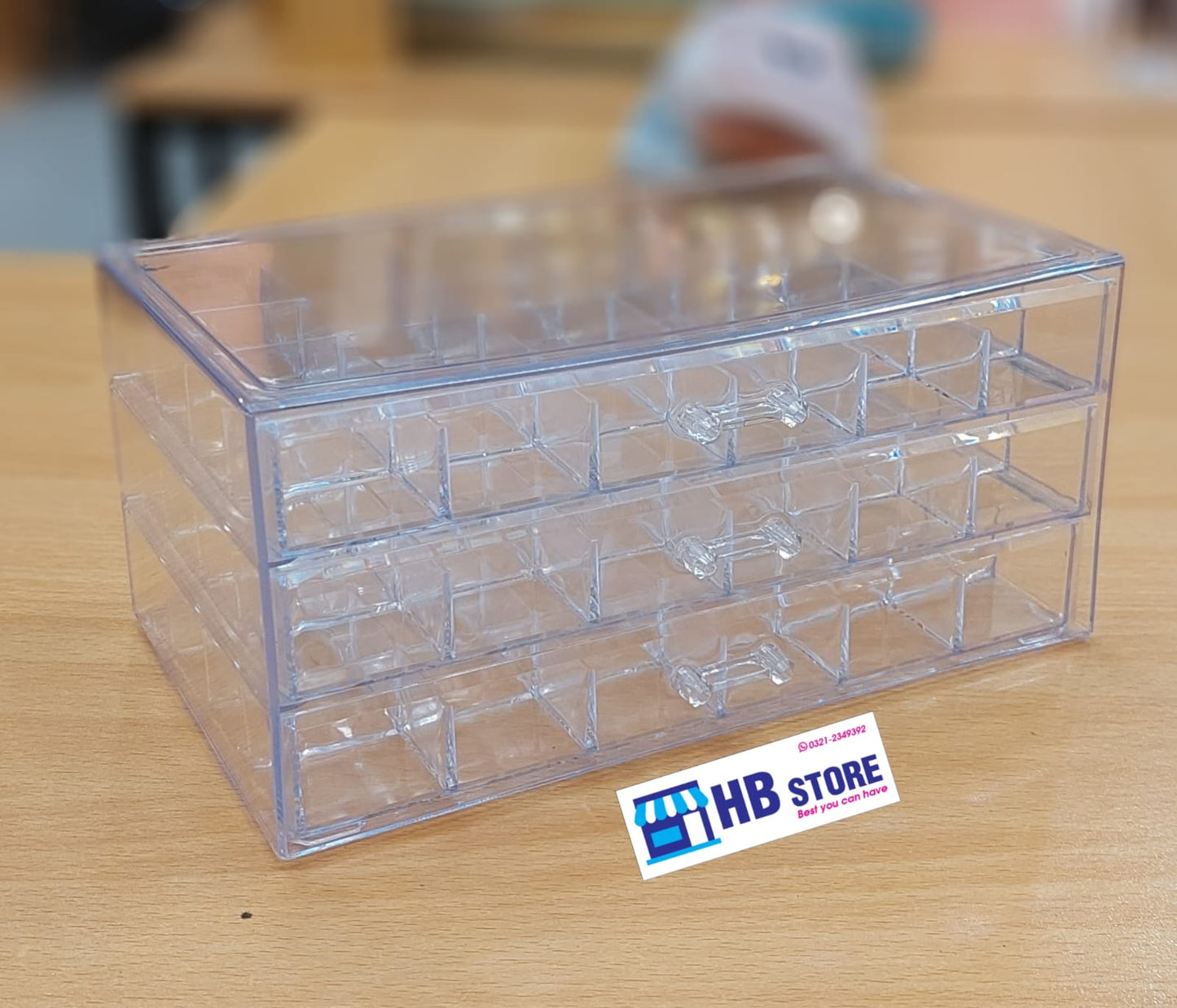 3 Layer Jewelry Organizer Box, 72 Cells Antioxidant Acrylic Clear Jewelry Box
