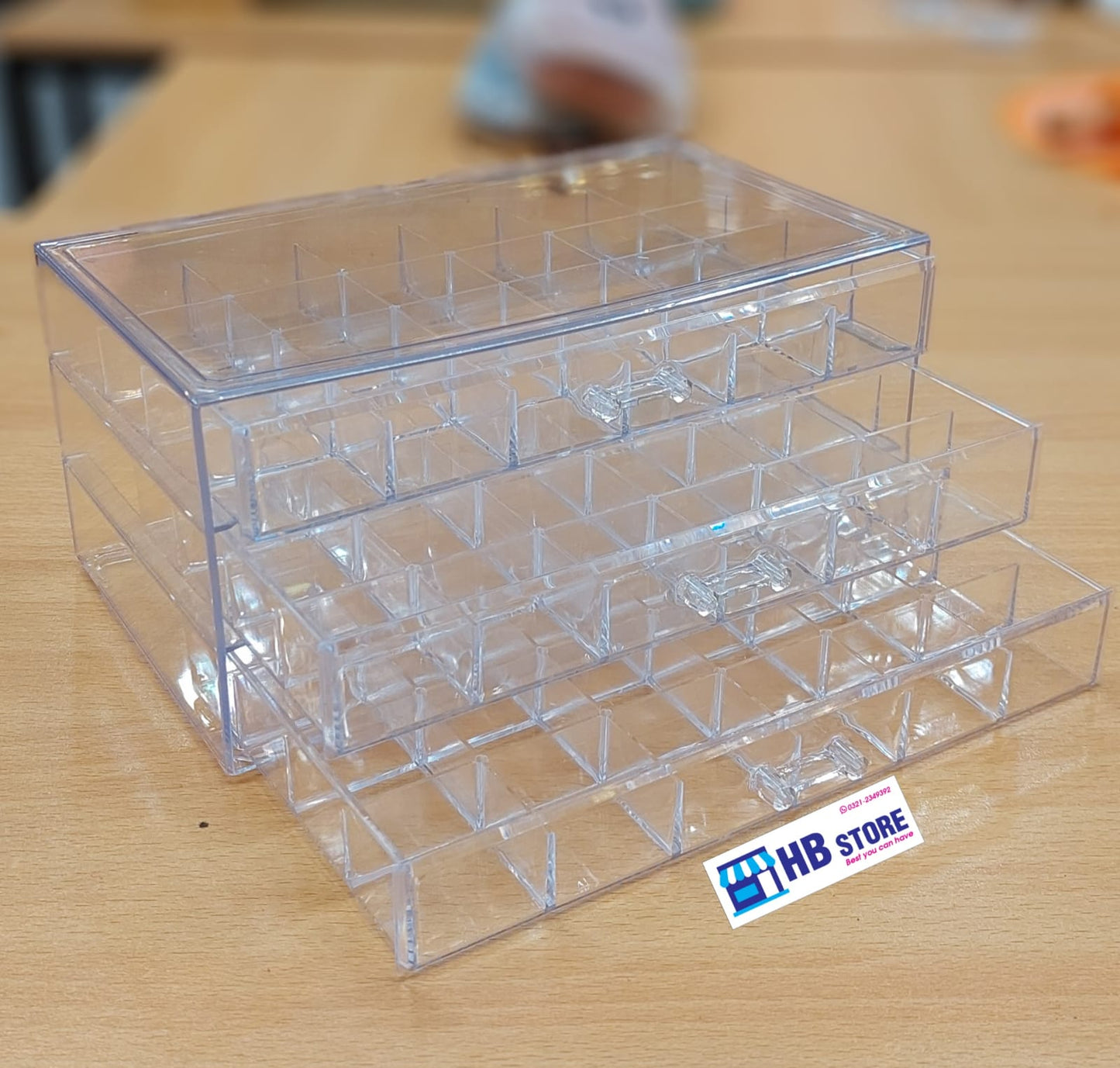 3 Layer Jewelry Organizer Box, 72 Cells Antioxidant Acrylic Clear Jewelry Box