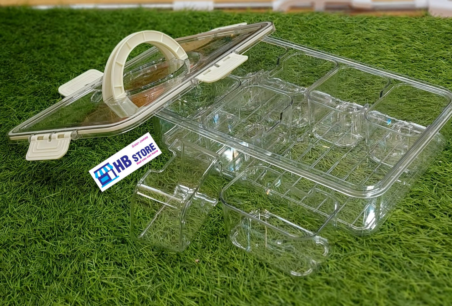 Multi-Compartment Acrylic Storage Box with Handle