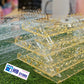 Acrylic Buffet Trays in 3 size  with Gold & Silver Foil Flakes | Elegant Display for Events & Parties