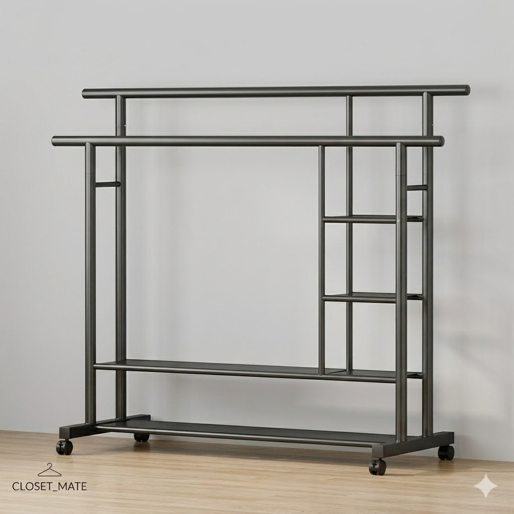 Heavy-Duty Double Rod Garment Rack