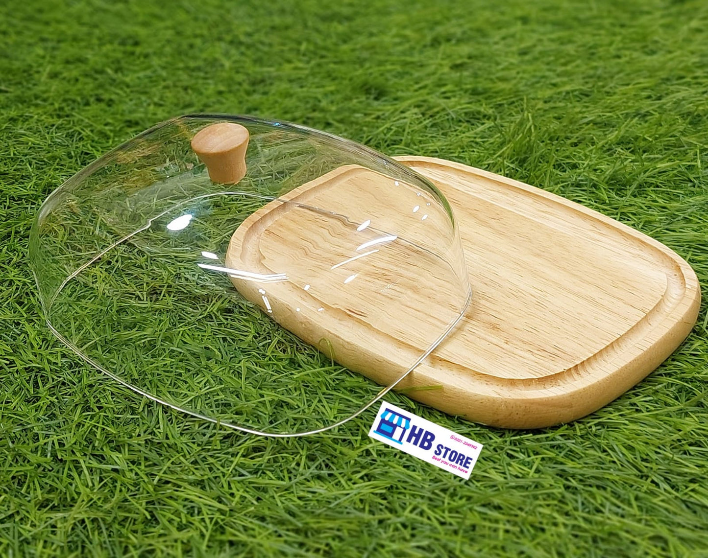 "Butter Dish with Wooden Base & Clear Acrylic Lid
