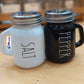 Set of 2 Salt & Pepper Pots,Kitchen Accessories (Black & White)