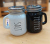 Set of 2 Salt & Pepper Pots,Kitchen Accessories (Black & White)