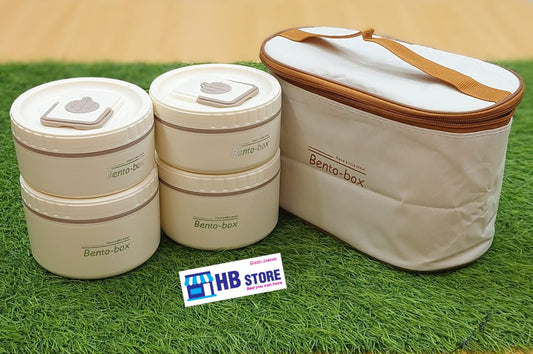 Insulated Bento Box Set with Thermal Carry Bag – 4-Piece Stackable Lunch Container Kit