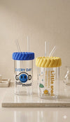 Cute Transparent Tumbler with Straw