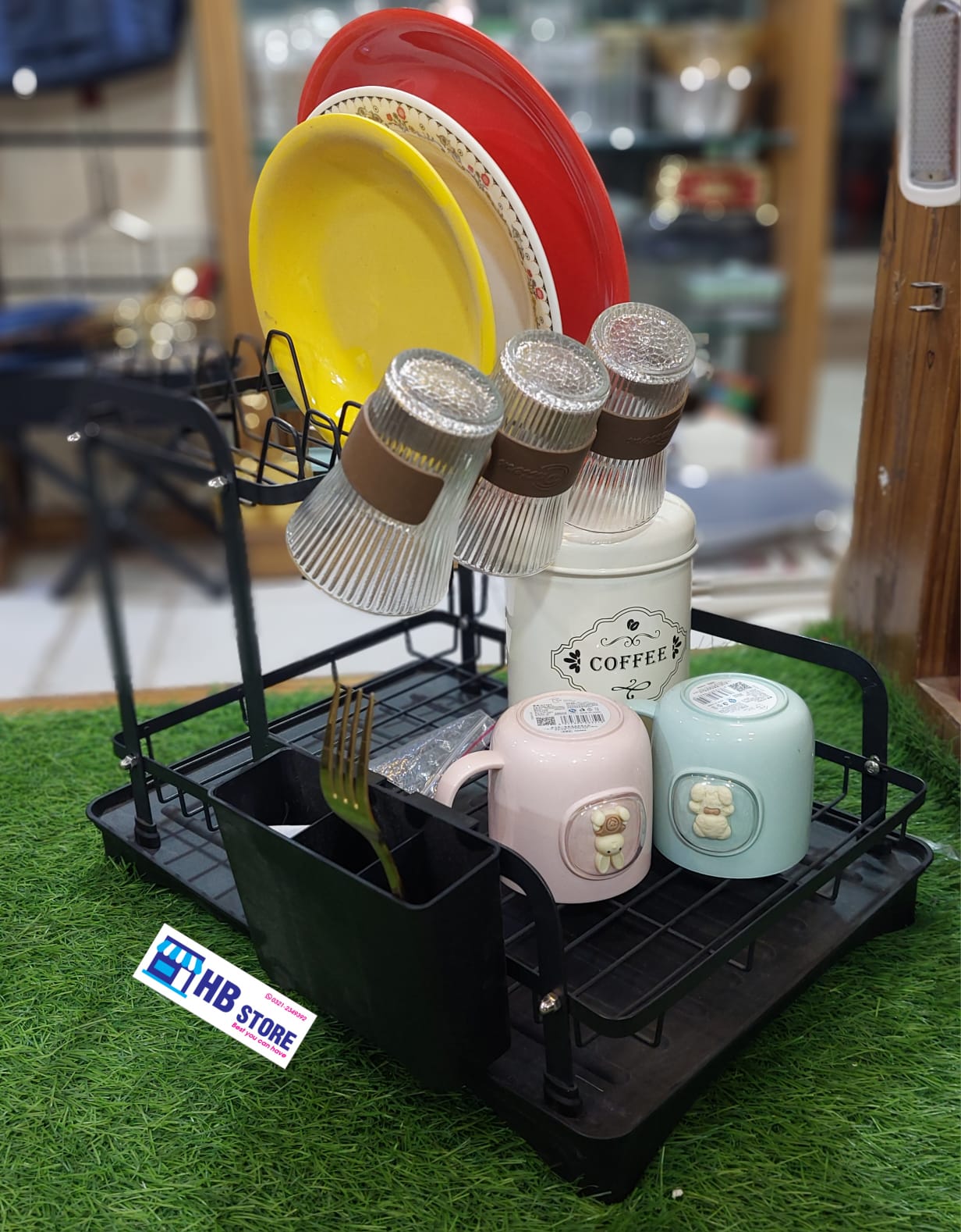 2 Tier Metal Dish Drainer Rack