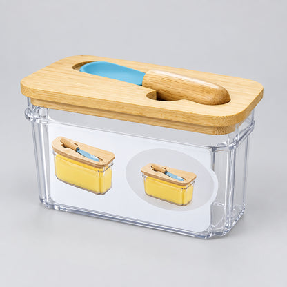 Bamboo & Clear Acrylic Butter Keepers