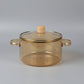 Premium Borosilicate Glass Cooking Pot with Lid & Wooden Knob