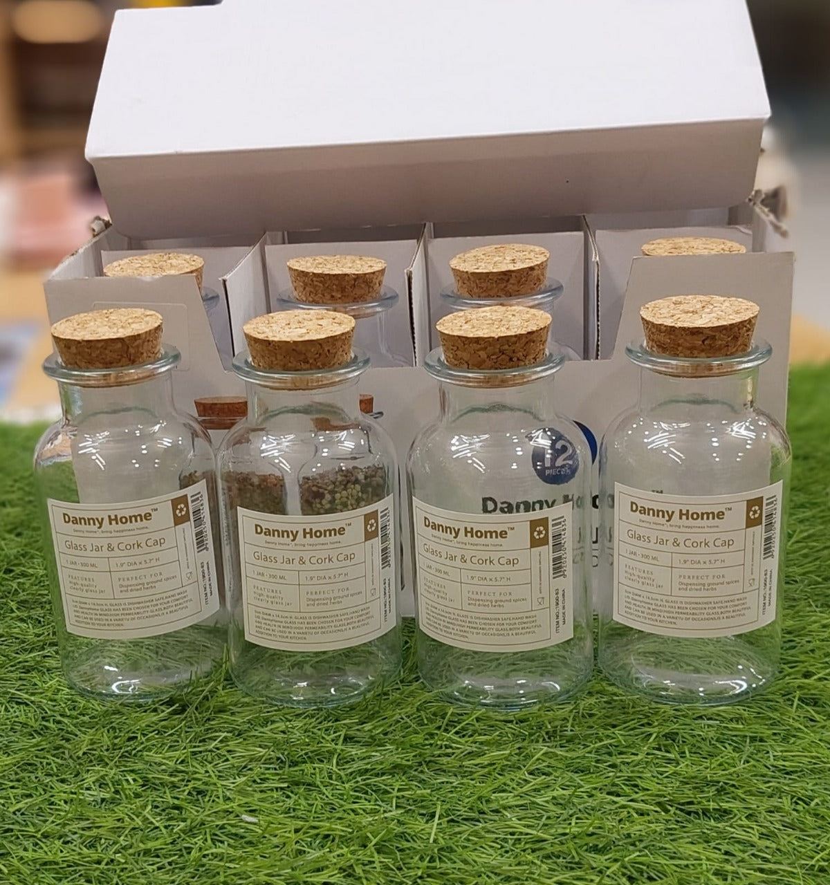 Danny Home Glass Jars with Cork Caps (Set of 4)