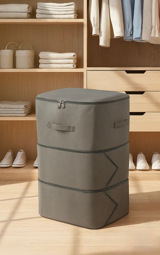 Premium Stackable Fabric Storage Bin with Zipper