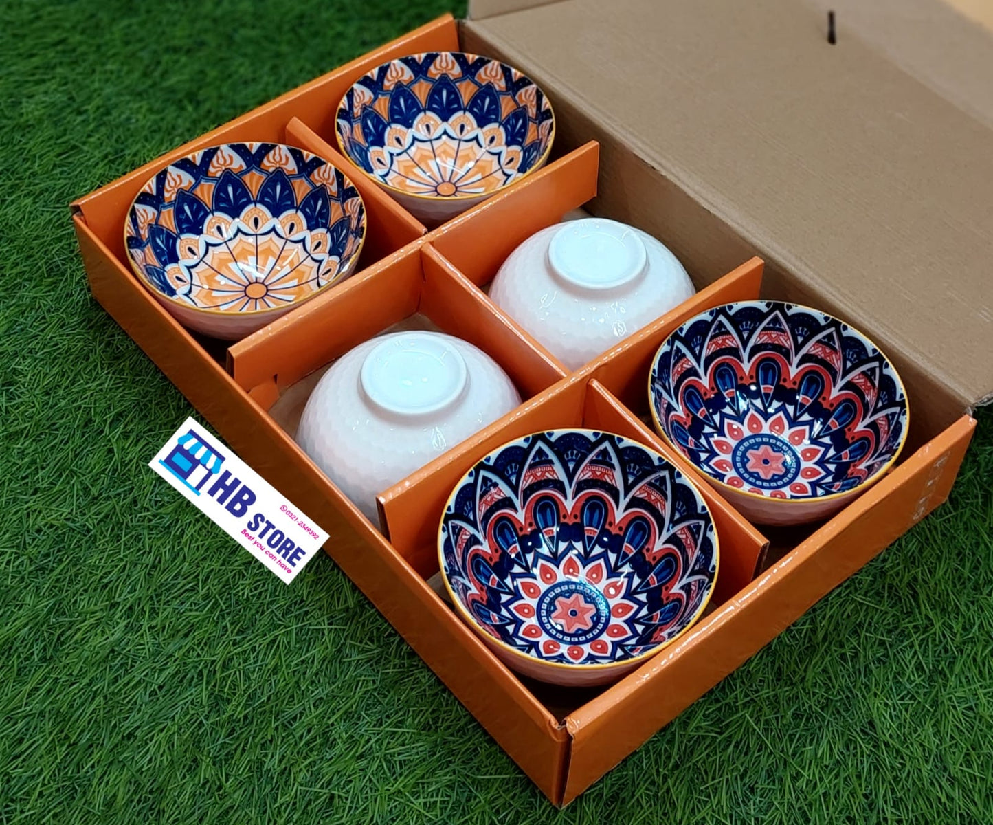 Set of 6 Bohemian Ceramic Ramen & Soup Bowls