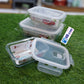 3Pcs Glass Material Storage Airtight Box Set