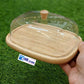 "Butter Dish with Wooden Base & Clear Acrylic Lid