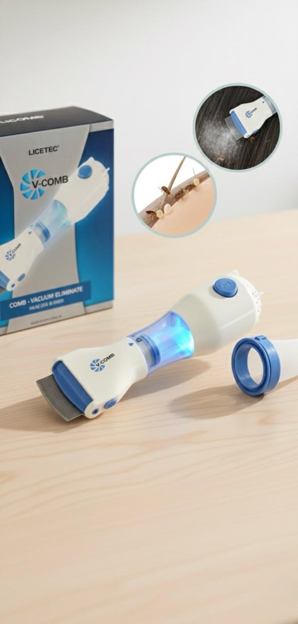 V-COMB Anti-Lice Vacuum Comb | Chemical-Free Head Lice Treatment for Kids & Adults