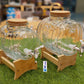 Vintage Glass Barrel Beverage Jar with Spigot and Wooden Rack