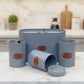 4-Piece Quilted Metal Bread Bin and Countertop Canister Set