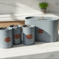 4-Piece Quilted Metal Bread Bin and Countertop Canister Set