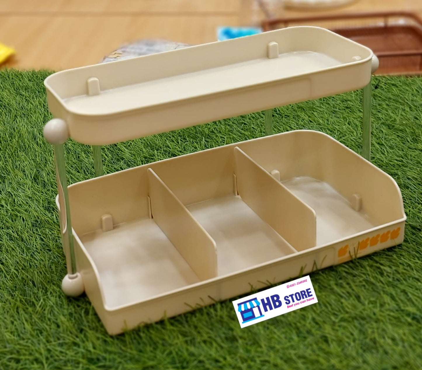 2-Tier Multipurpose Plastic Organizer Rack