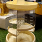 360° Rotating Makeup Organizer, Large Capacity Creamy White