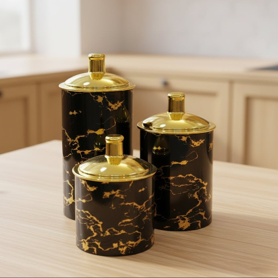 Aura Gold Trim Luxury Canister Set