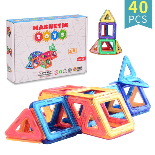 HOMOFY 40PCS Castle Magnetic Blocks - Learning & Development Magnetic Tiles Building Blocks Kids Toys for 3 4 5 6 7 Years Old Boys Girls Gifts